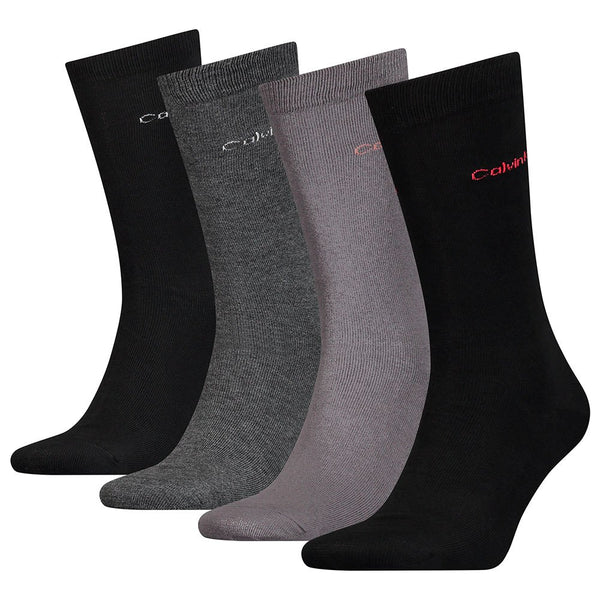 Calvin Klein Mens Socks 4 Pack Tin Giftbox - Grey Combo