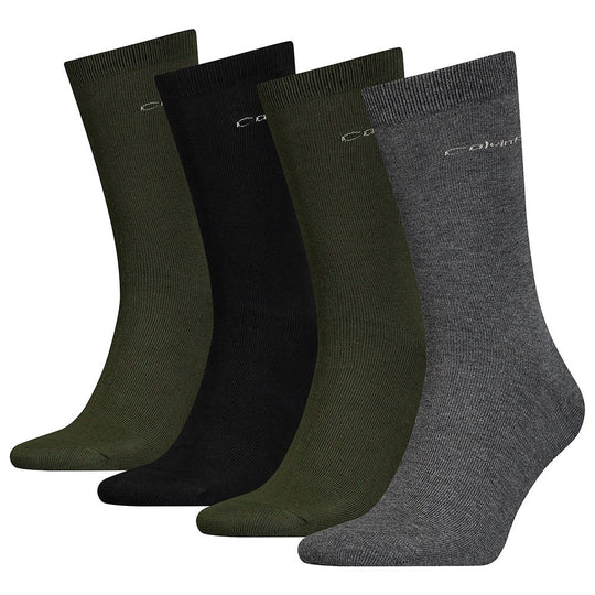 Calvin Klein Mens Socks 4 Pack Tin Giftbox - Dark Olive Combo