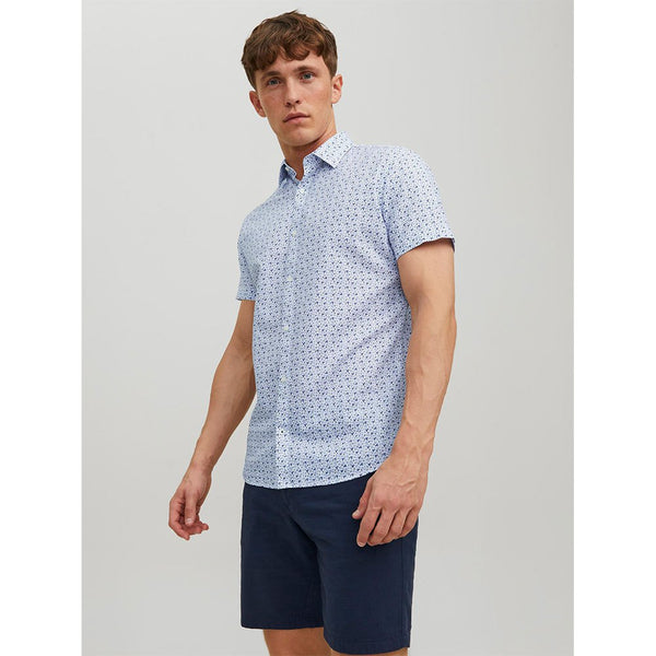 Jack & Jones Summer Linen Print Shirt - White
