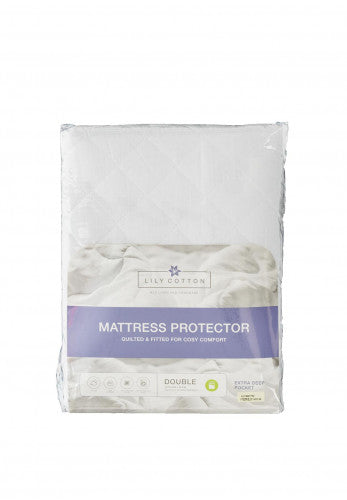 Lily Cotton Mattress Protector - White