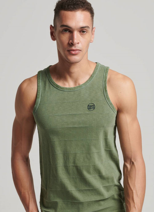 Superdry Vintage Texture Tank - Olive Khaki