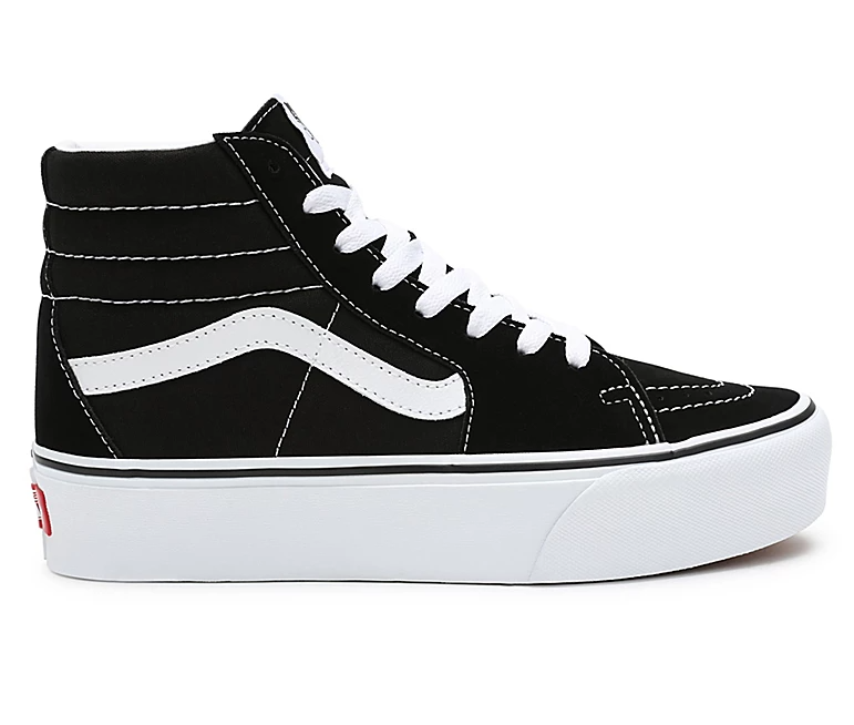 Platform black and white vans hot sale
