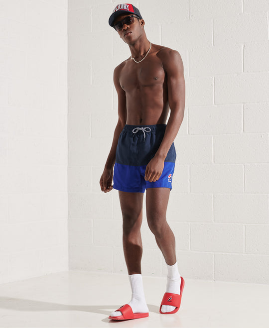 Superdry Tri Series Swim Shorts - Nautical Navy / Racer Cobalt Block [Size XXL]