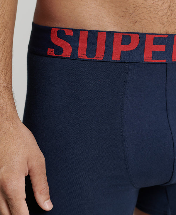 Superdry Boxer Multi Double Pack - Richest Navy / Risk Red