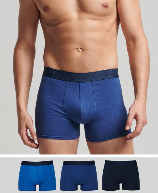 Superdry Boxer Multi 3 Pack - Rich Navy/ Bright Blue/ Mazarine