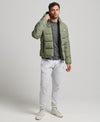 Superdry Hooded Sports Puffer - Dusty Olive