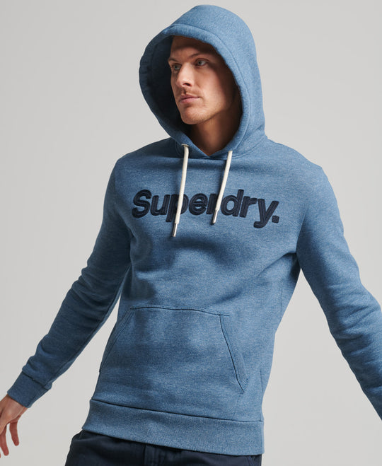 Superdry Vintage Core Logo Classic Hood - Vintage Denim Blue Grit [Size L]