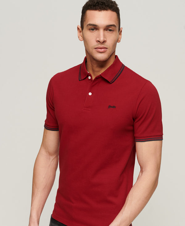 Superdry Vintage Tipped Polo - Red/Navy [Size XXL]